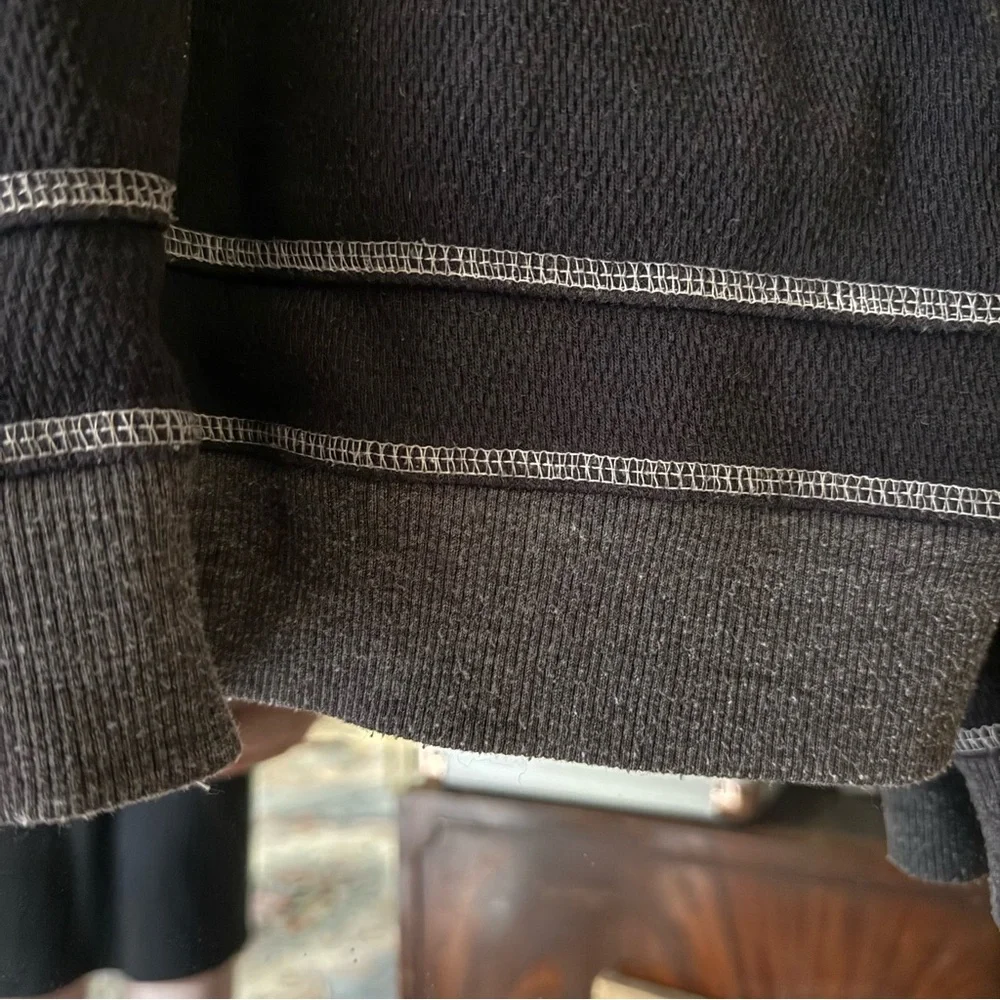 Original Penguin Black and Grey Zip Up Waffle Knit Lightweight Jacket